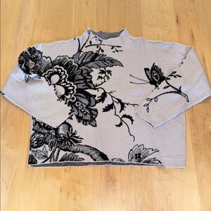 Maeve by Anthropologie Carys Mock Neck Sweater in Botanical Print Large